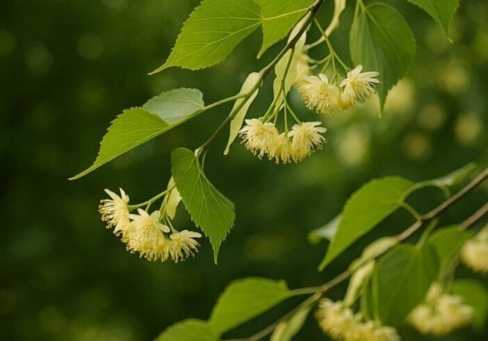 Linden tree blossoms on a summer day, reflecting a shift from low moods to quiet presence and well-being.